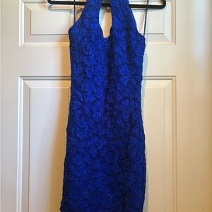 Vintage Roberta Bridal Vibrant Blue Backless Dress